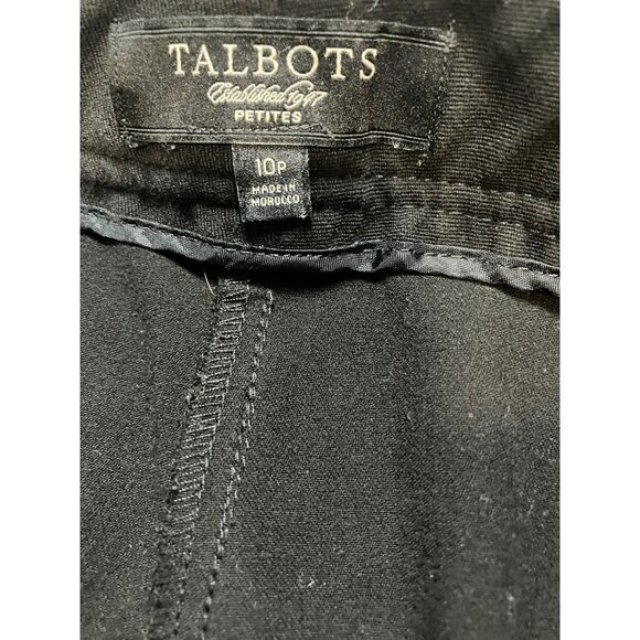 Talbots Petites Black Straight Leg Dress Pants Size 10P Zip Pockets Career - Picture 5 of 6